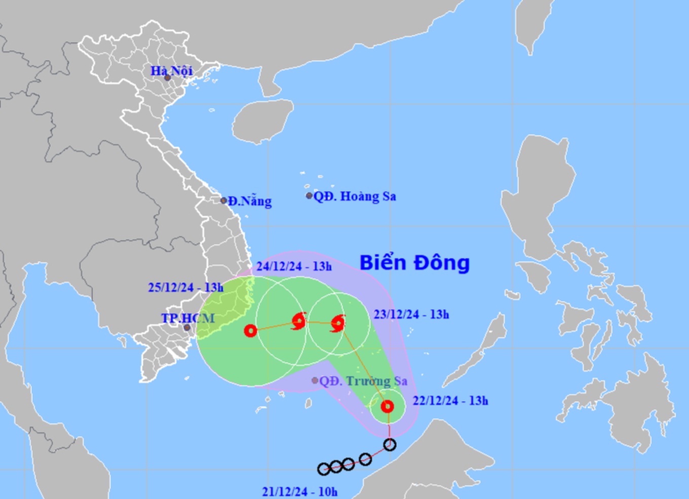 Bão số 10 hình thành trên Biển Đông, miền Trung đến TPHCM mưa to